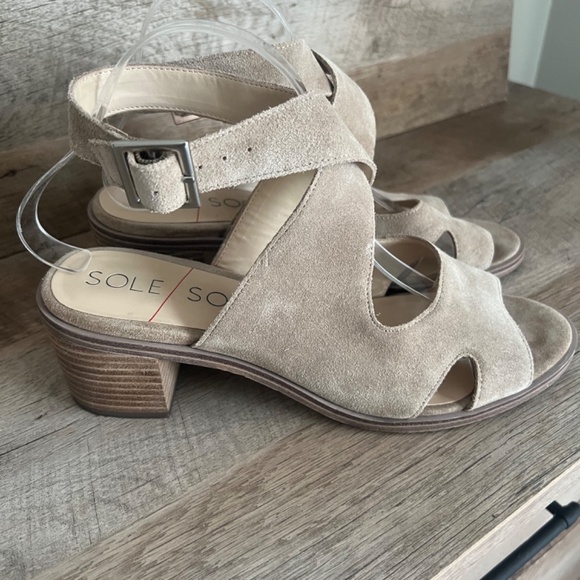 Sole Society suede block heeled sandals 9.5 - Picture 2 of 6
